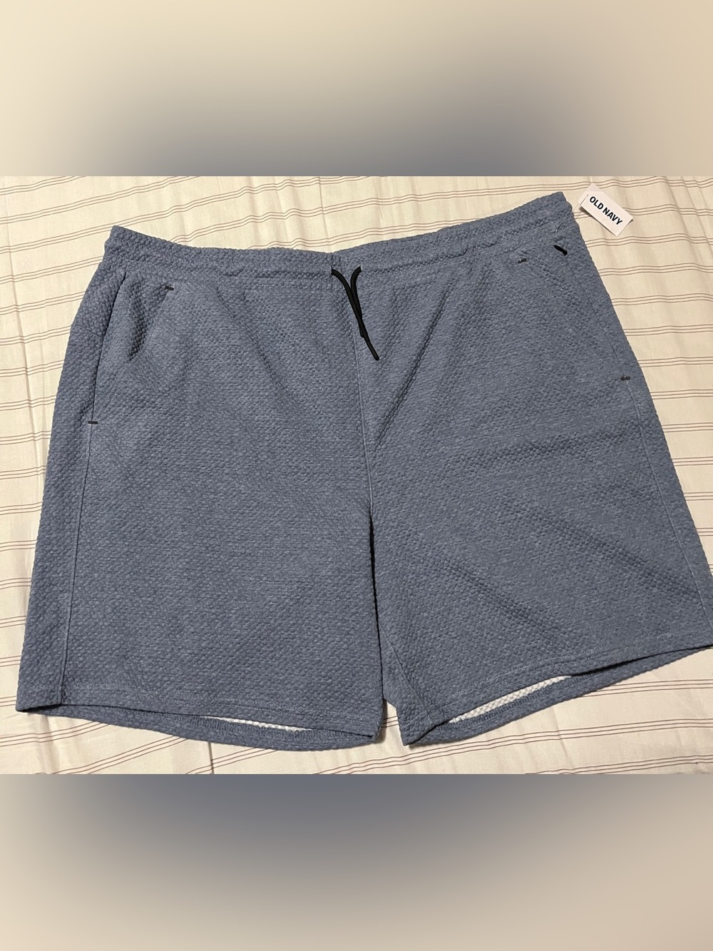 Old Navy Men's Heathered Blue Drawstring Athletic Shorts